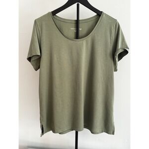 Soft Surroundings‎ Pima Cotton Tee S Sage Green Lounge Basic Minimalist Soft